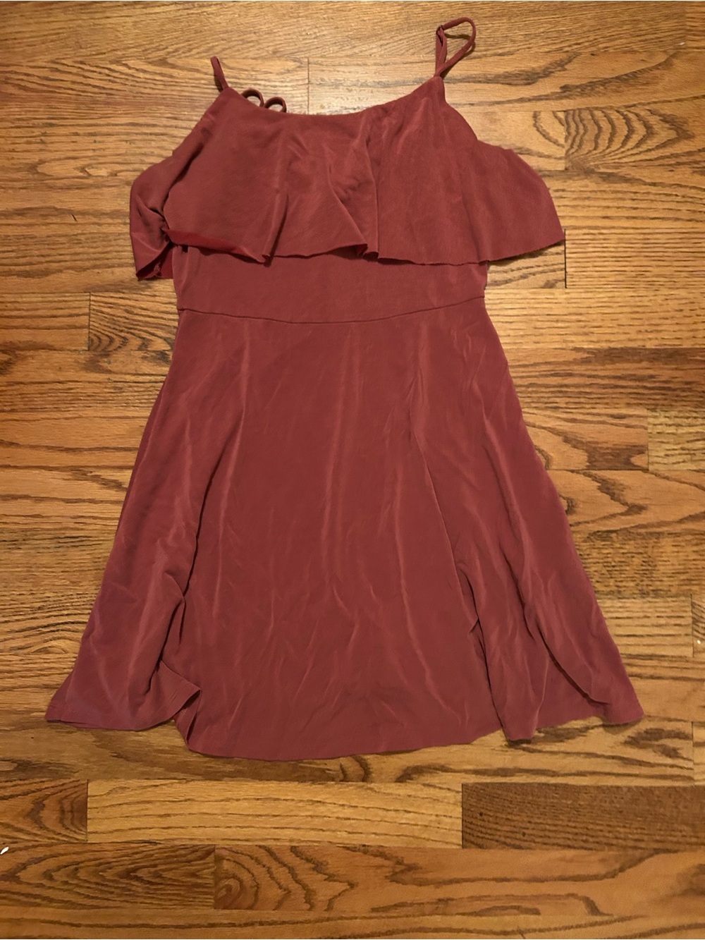 Forever 21 Women’s Sz S Pinkish Red A-Line Mini Dress W/ Peplum Top